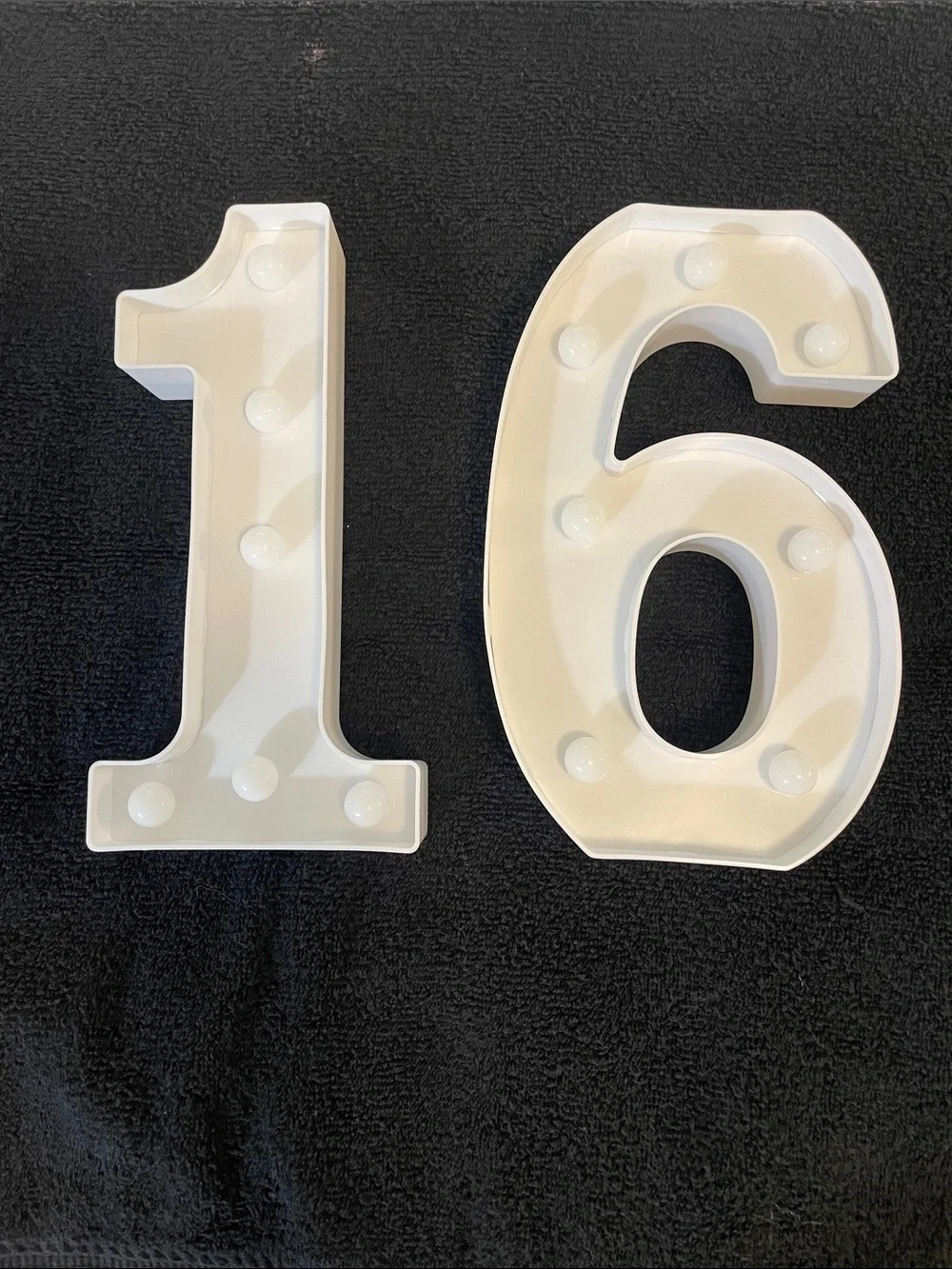 LED Marquee Number '16' Light - White new